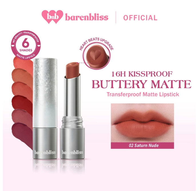 Hebe Beauty Style Barenbliss No Gravity Transferproof Matte Lipstick 02 Saturn Nude