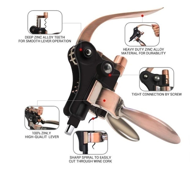 Liquor Avenue Rabbit Wine Bottle Opener Corkscrew Set 3