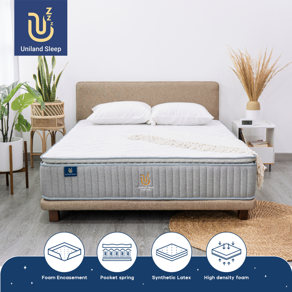 Quantum Tosan Internasional Uniland Sleep Pocket Spring Latex HR Single Pillowtop (200 x 200 cm)