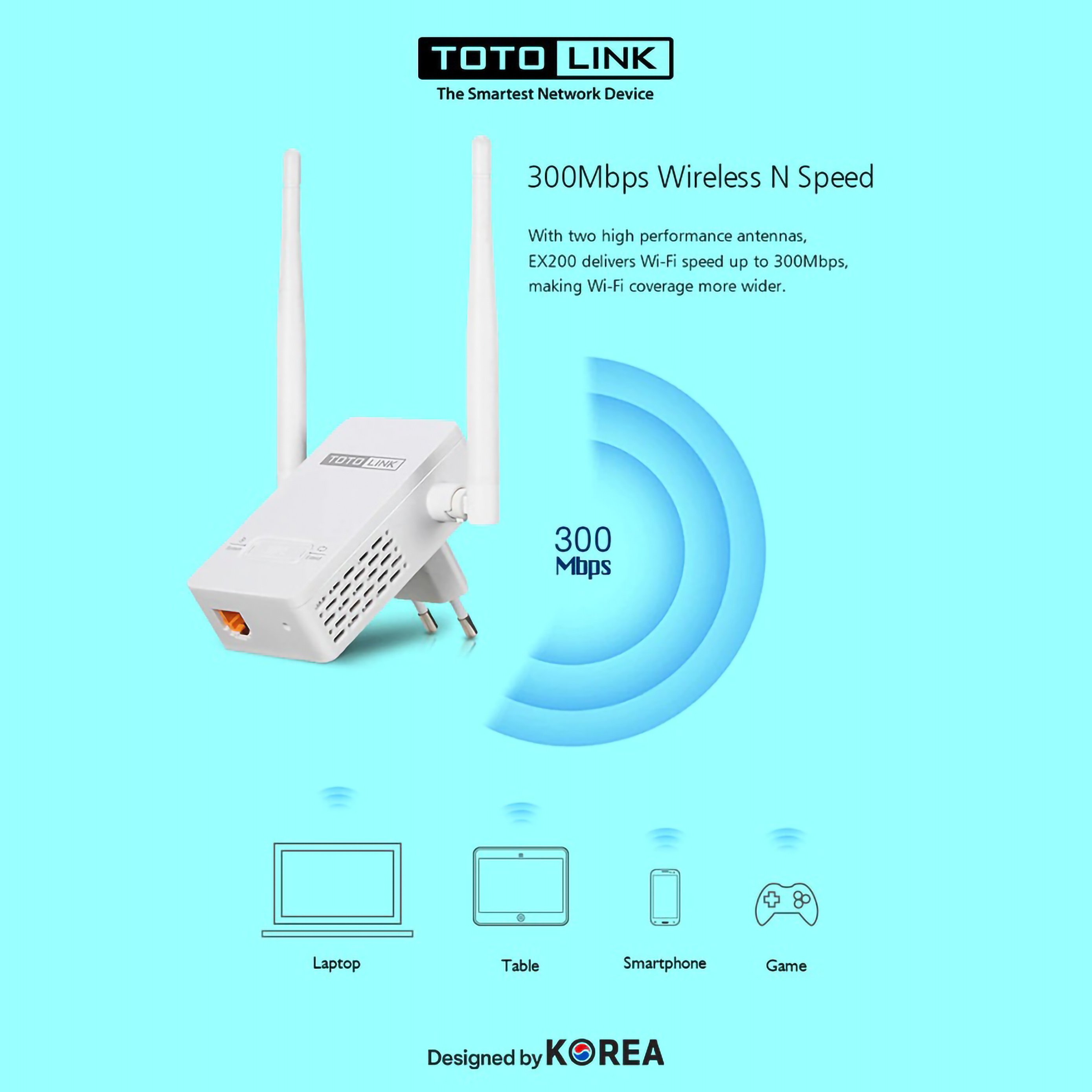 TOTOLINK Wireless N Range Extender EX200