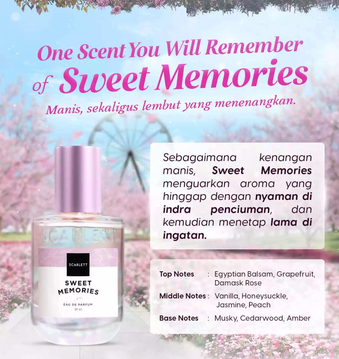 Opto Lingkar Sejahtera Scarlett Whitening Eau De Parfum Sweet Memories