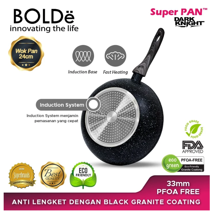 Bolde Inovasi Global BOLDë Super Pan Wok Black 24 cm 