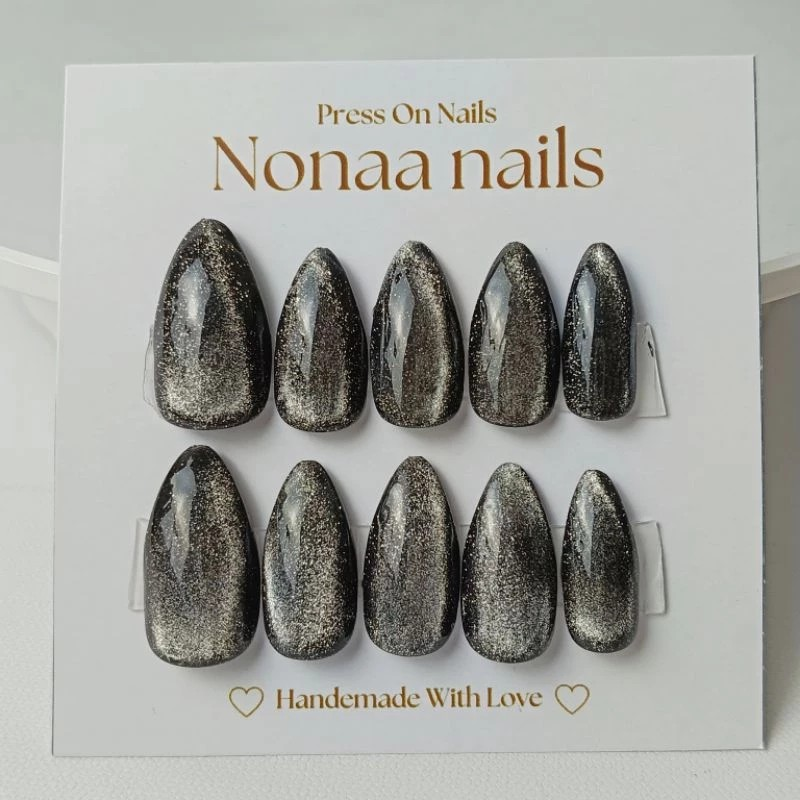 Nonaa Nails Korean Cat Eye Hitam 2