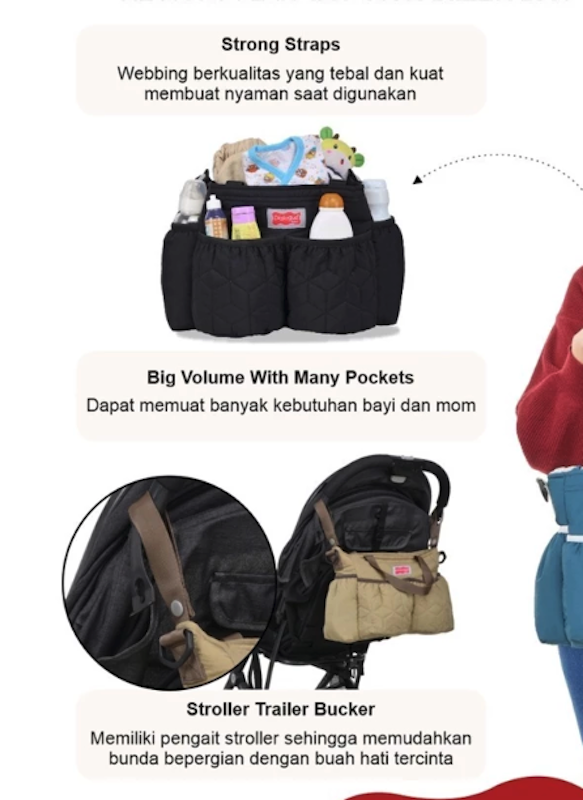 Dialogue Baby Diaper Bag 3 In 1 Ottimo Series 5