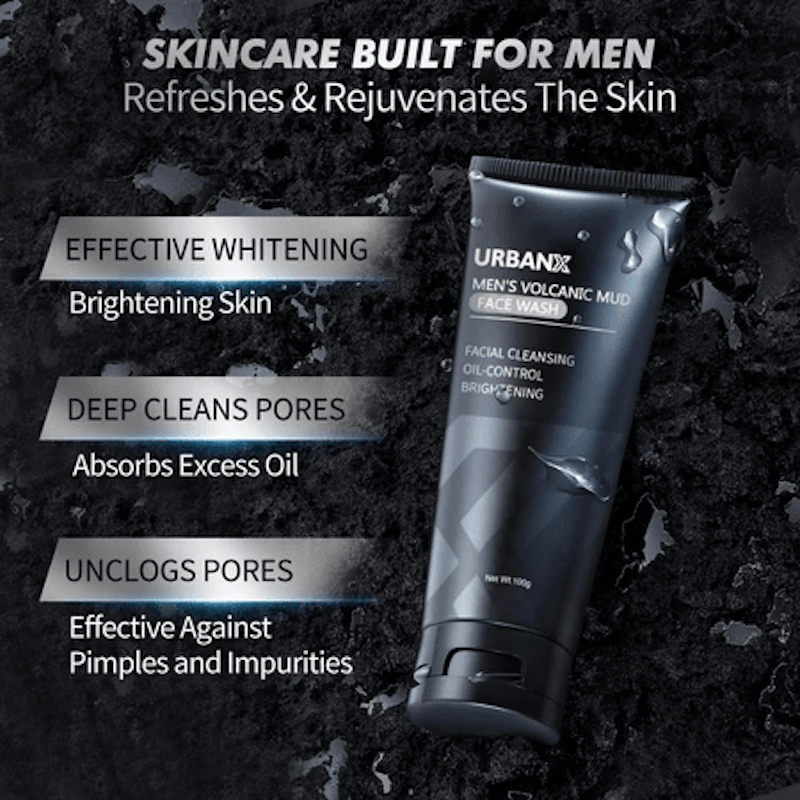 UrbanX Men's Volcanic Mud Face Wash 4