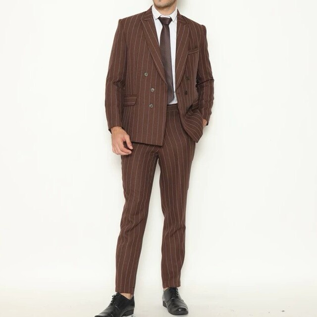 Yung Tailor YUNG Setelan Jas Double Breasted Stripe