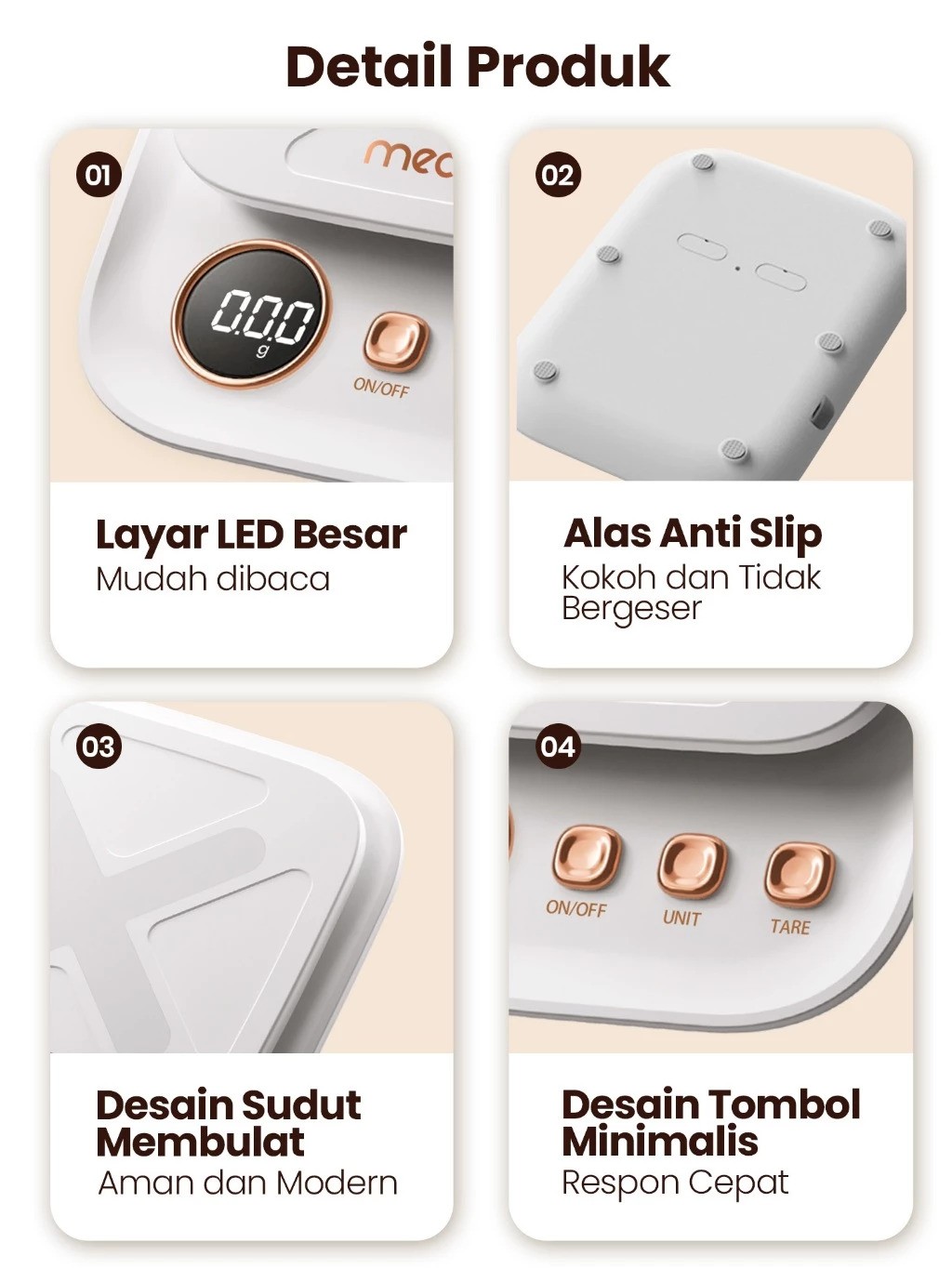  Mecoo Timbangan Dapur Elektronik