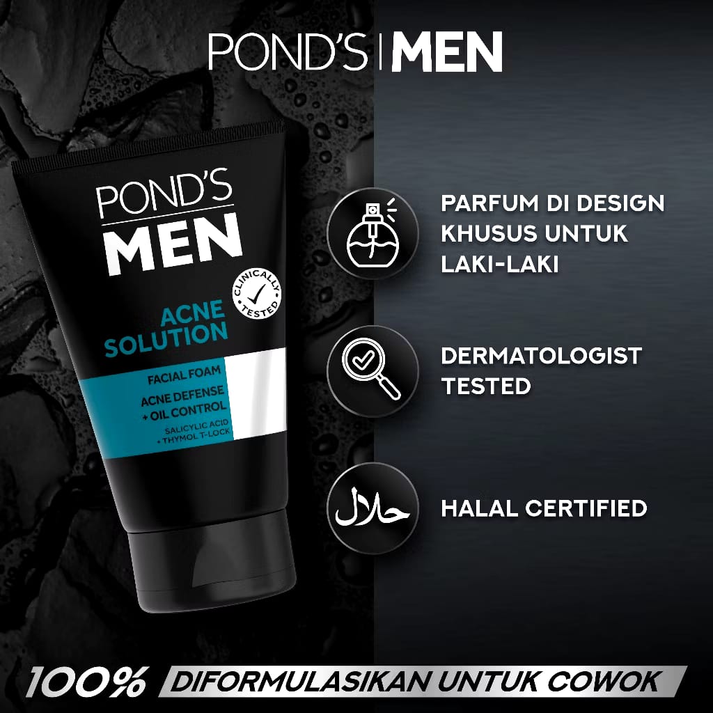 Unilever Indonesia Pond's Men Acne Solution Facial Foam 