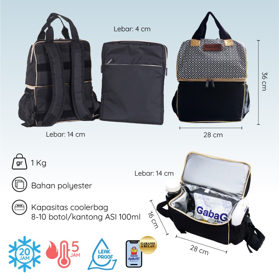 GabaG Indonesia GabaG Backpack Cooler Bag 2 in 1