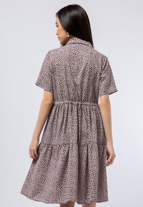 The Executive Printed Midi Dress with Tied Belt 3