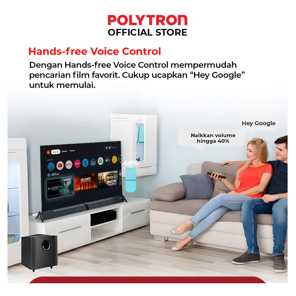 Hartono Istana Teknologi Polytron 43" Smart Google TV 4K UHD PLD 43BUG5058