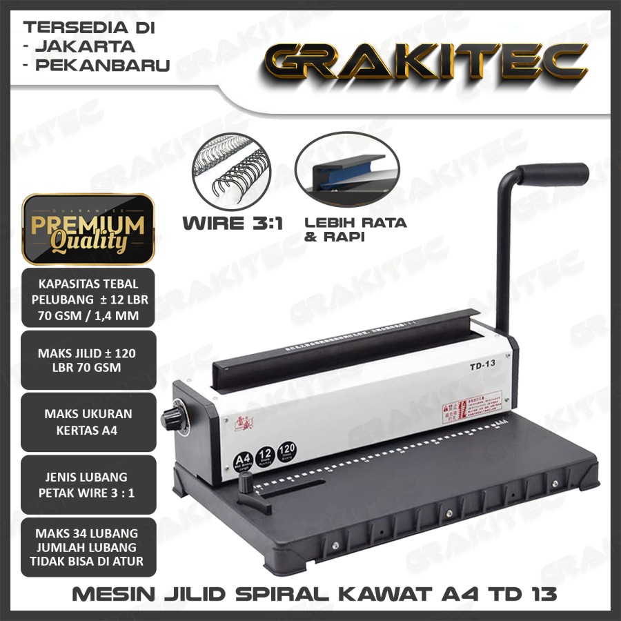 Grakitec Mesin Jilid Spiral Kawat A4 TD-13