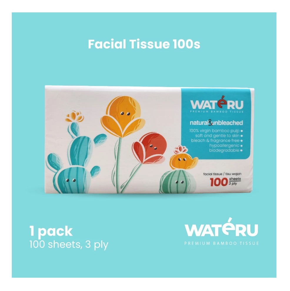 Wateru Natural Alkalindo Wateru Bamboo Facial Tissue