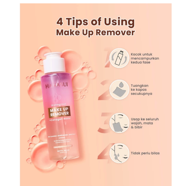 Eka Jaya Internasional Hanasui Waterproof Make Up Remover + Collagen Water