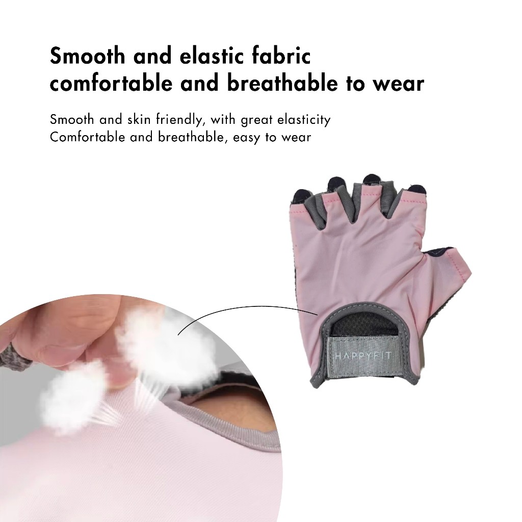 Happyfit Indonesia HappyFit Fitness Gloves with Palm Pad and Anti Silicone Dots
