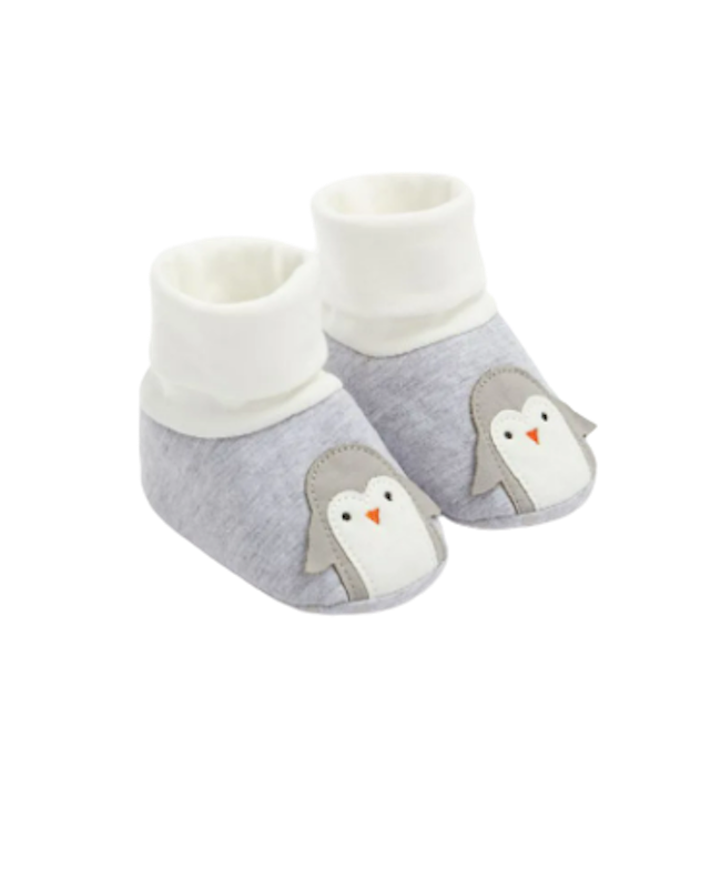 Penguin Sock Top Baby Booties 1