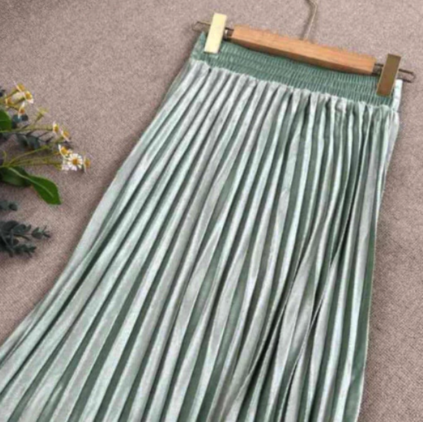  Threelook Rok Plisket Bludru Velvet Premium 7/8 