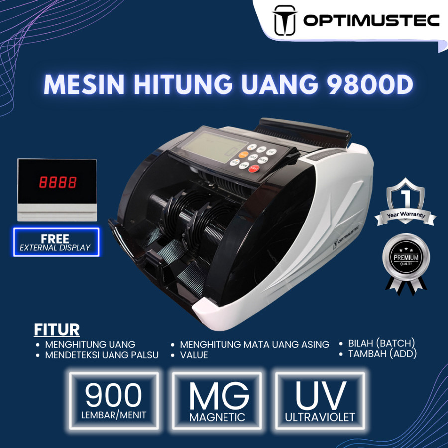 OPTIMUSTEC Mesin Hitung Uang  2