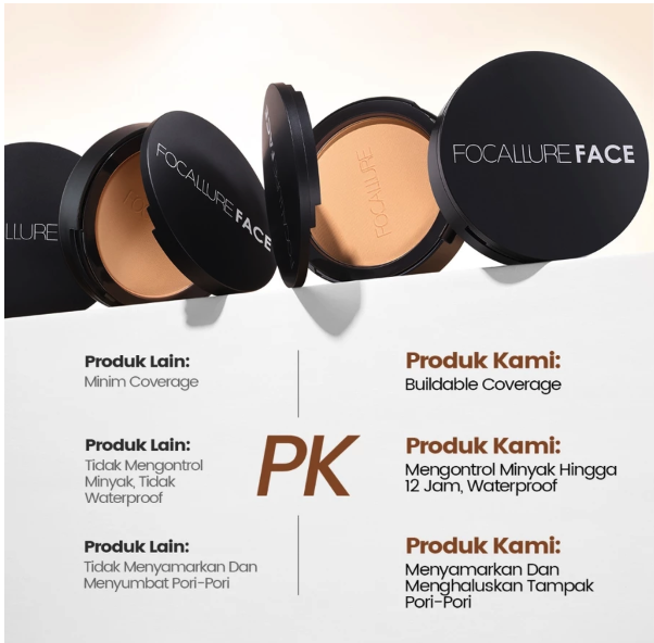 FOCALLURE Oil-control Pressed Powder #01 Lvory 4