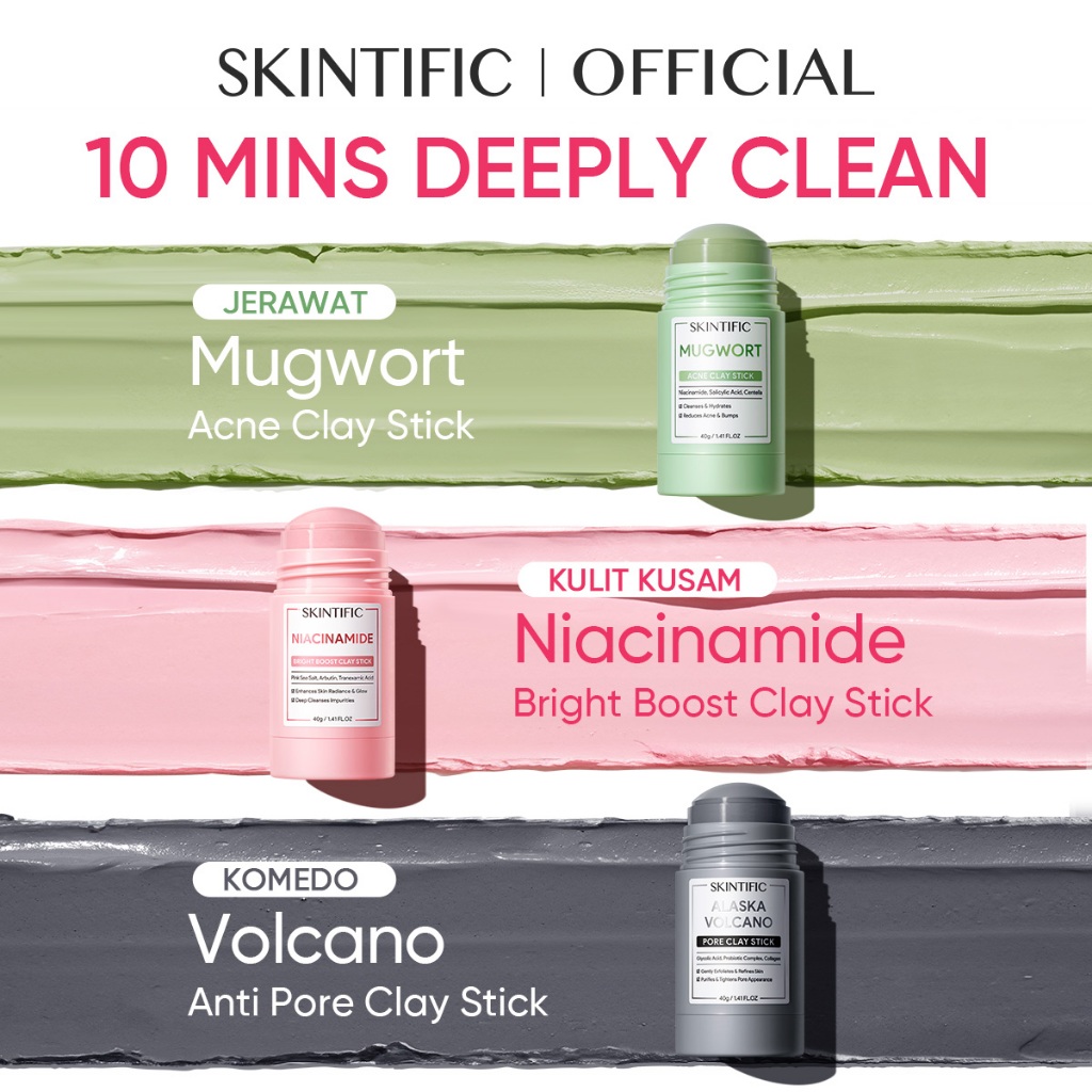 SKINTIFIC Cosmetics SKINTIFIC 3PCS Clay Stick All Varian