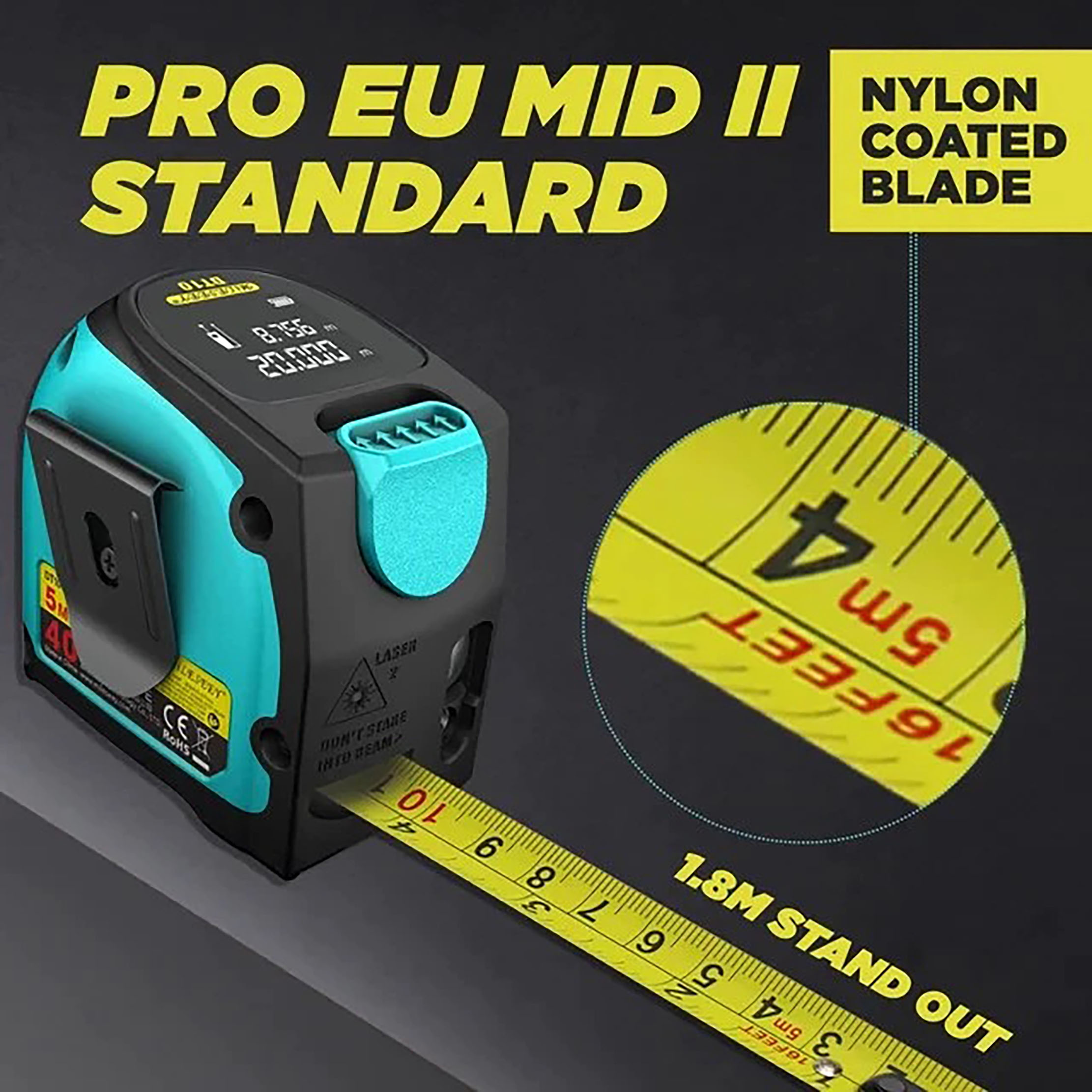 Shenzhen Mileseey Technology Mileseey 2 in 1 Laser Tape Measurer DT10