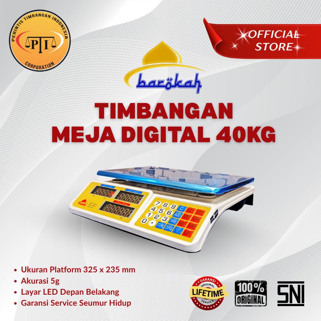 Tujuh Bersaudara Barokah Barokah Timbangan Meja 40 kg