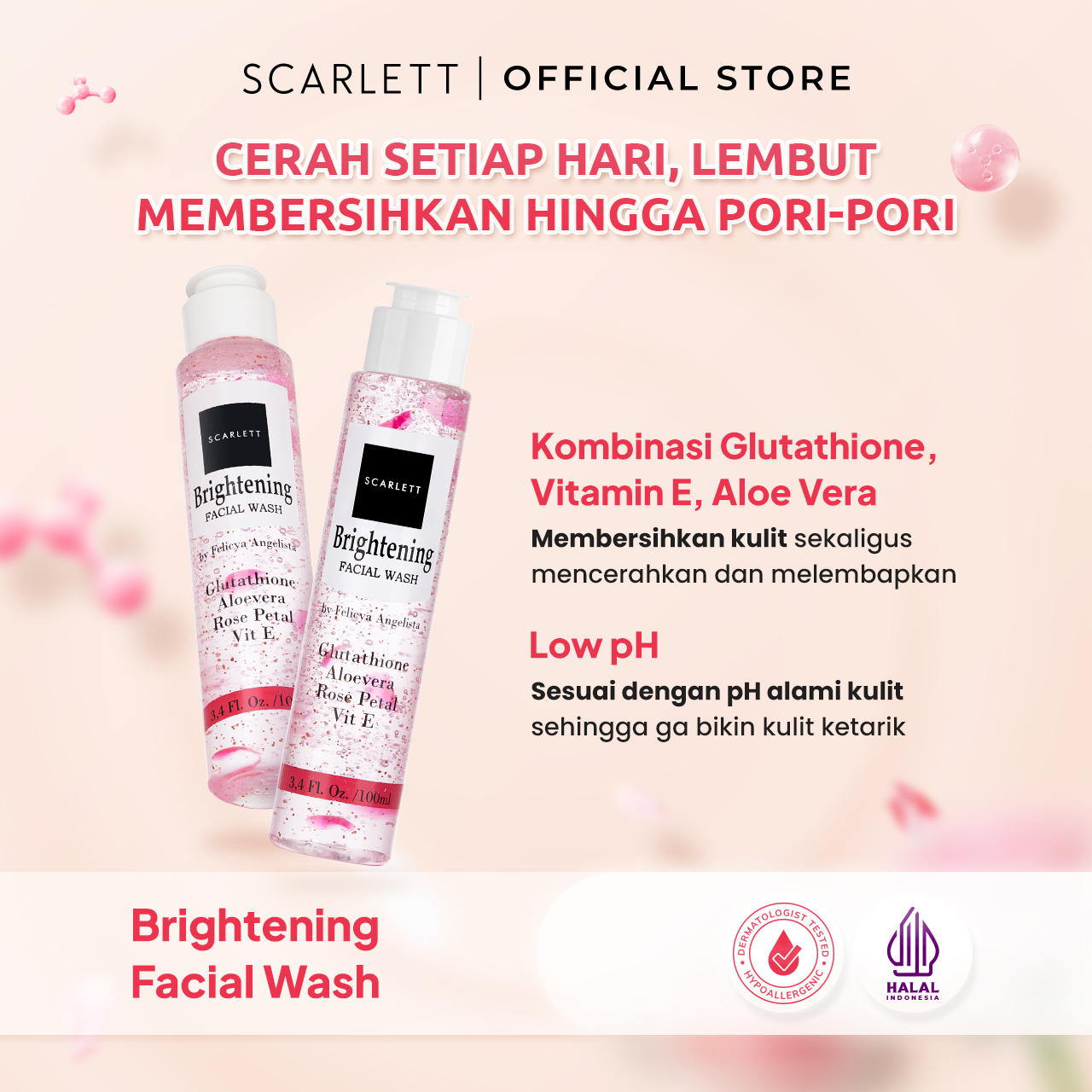 Opto Lumbung Sejahtera Scarlett Whitening Brightening Facial Wash