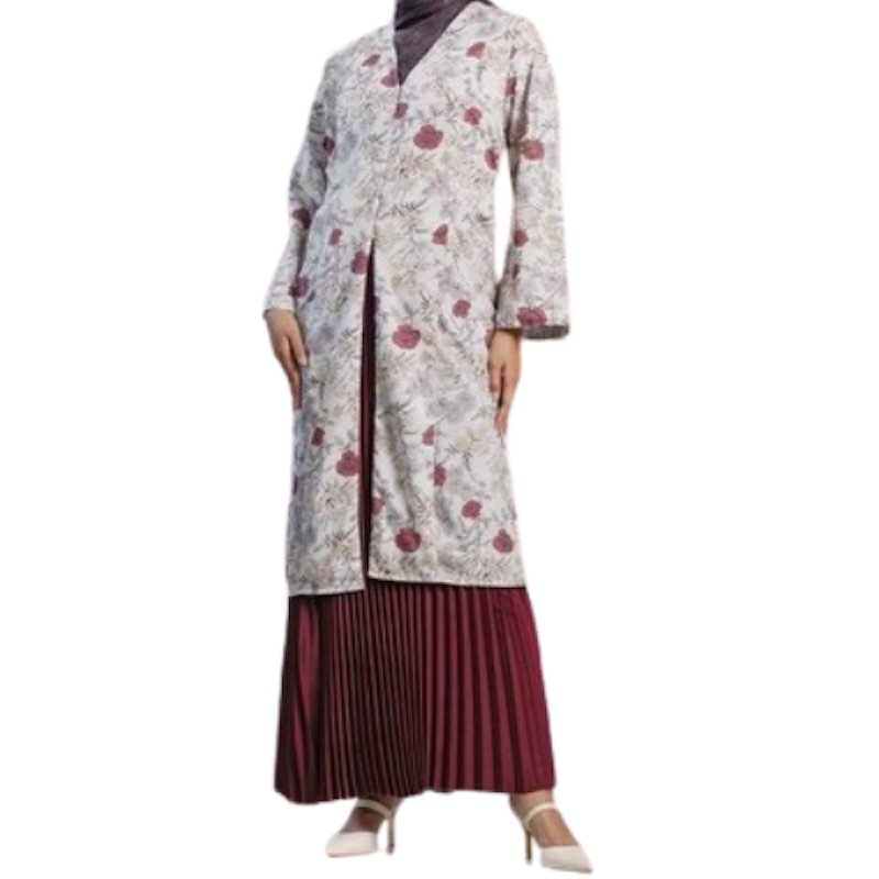 HijabChic Jelita Red Tunic 1