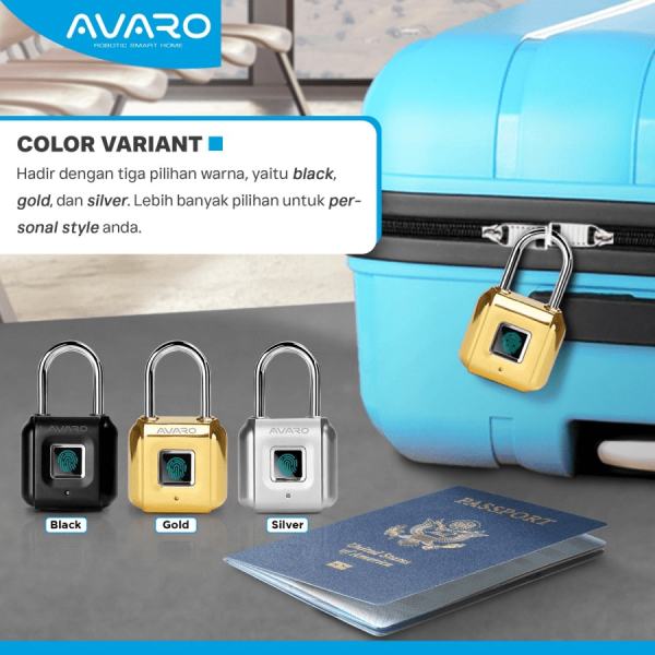 AVARO Smart Padlock Gembok Fingerprint 5