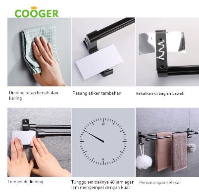 COOGER Aluminium Bar Towel 50 and 60 cm