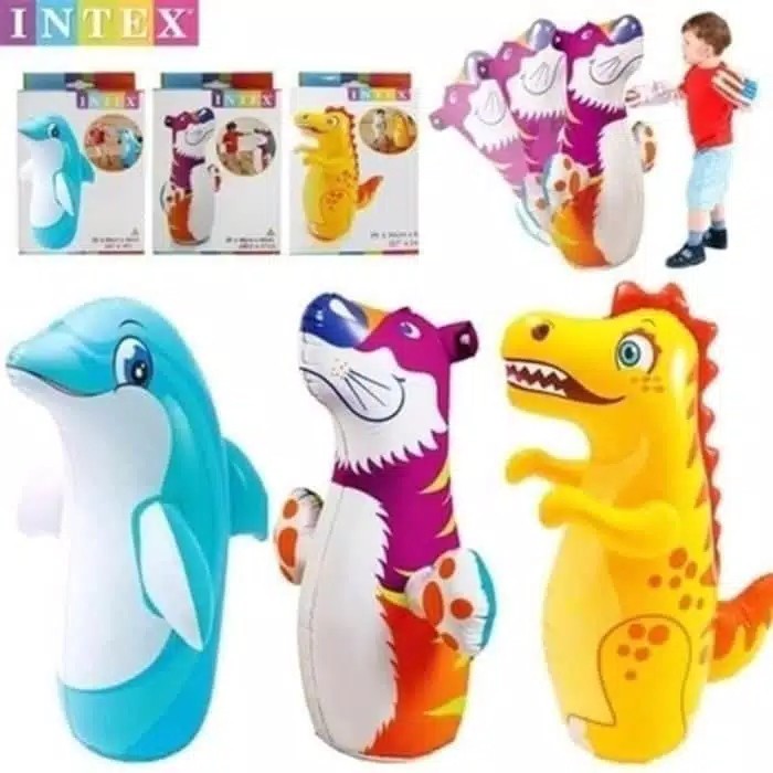 Mainan Anak Samsak Tinju Intex44669 3D Bop Bags Animal 4