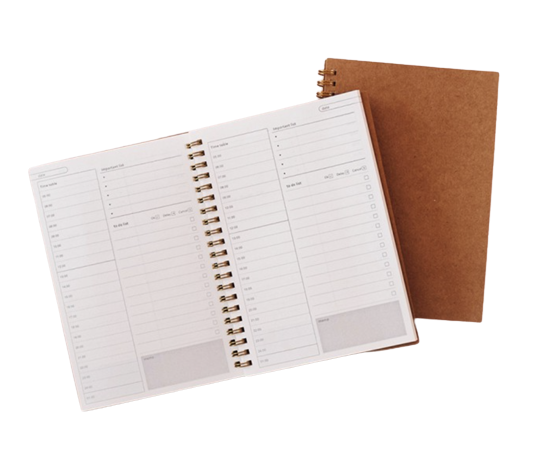 Buku Tulis Catatan A5 - Kraft Cover Spiral Daily Planner Notebook