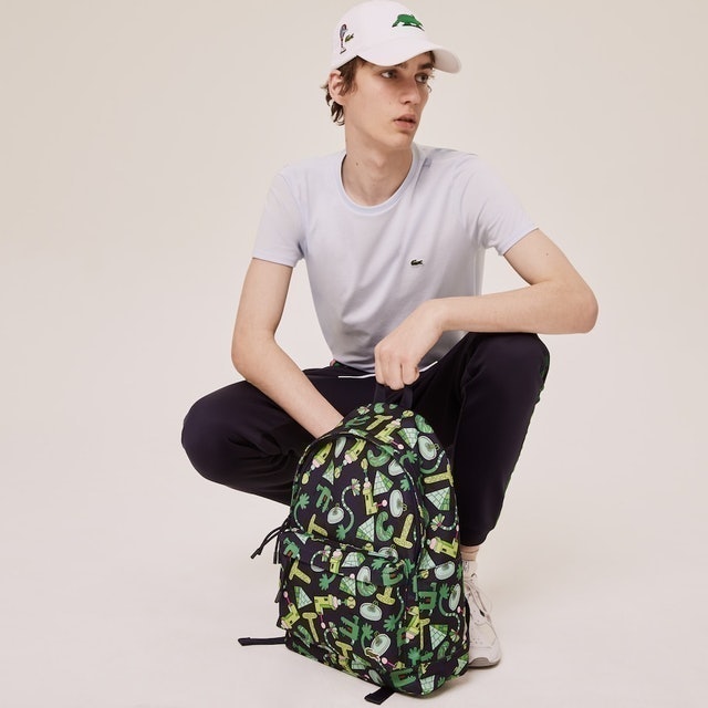 Men's Lacoste x Jeremyville Printed Canvas Zippered Backpack 5