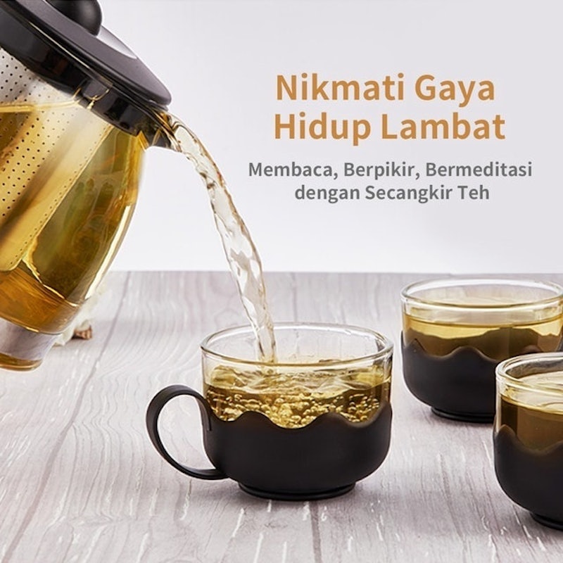 Set Teko Teh Kaca dan Gelas 2