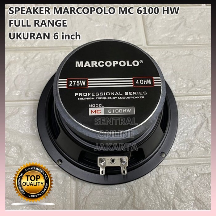 Marcopolo Audio Marcopolo Professional Series Midhigh Frequency Loudspeaker 6" MC 6100HW