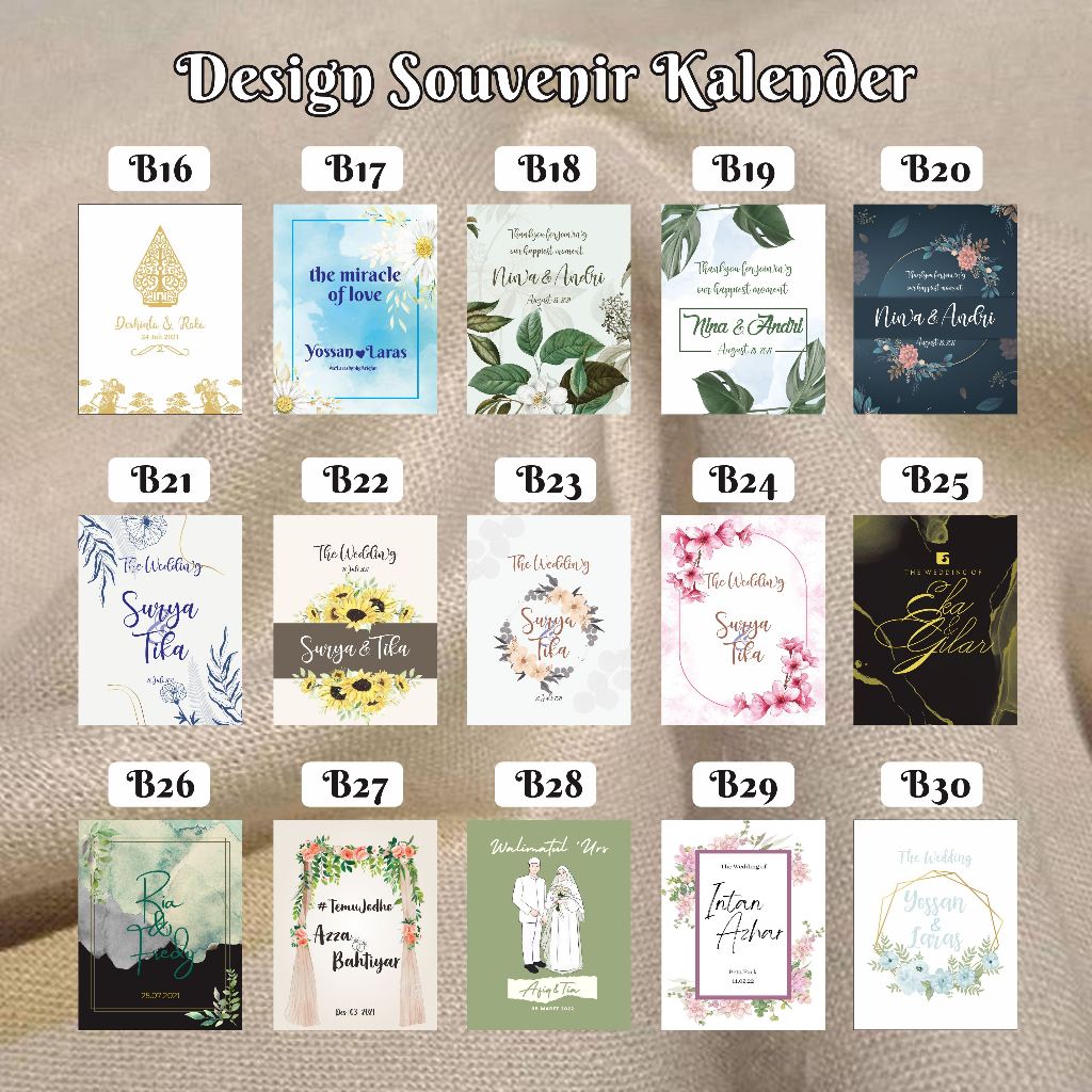 Souvenir Kalender Mini Custom Desain 3