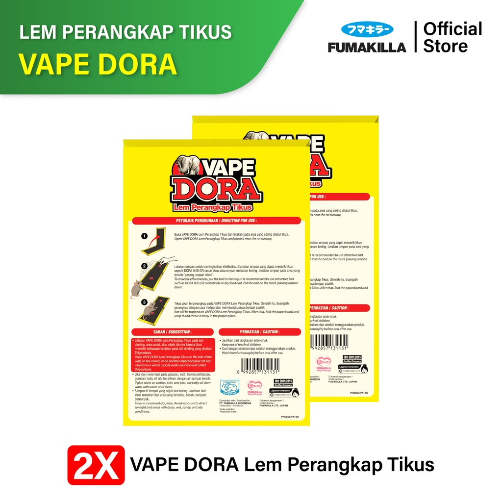 Fumakilla Indonesia Vape Dora Lem Perangkap Tikus 