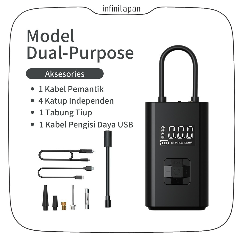  Infinilapan Portable Air Pump 2-in-1
