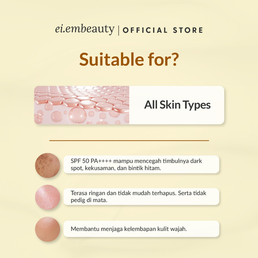 Cantik Alami Sehat EI.EM Beauty Natural Hybrid Sunscreen SPF 50 PA++++