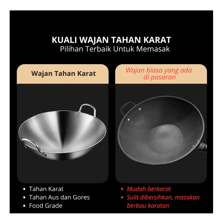 Royalstar Wajan Kuali Stainless Steel 555 28 cm