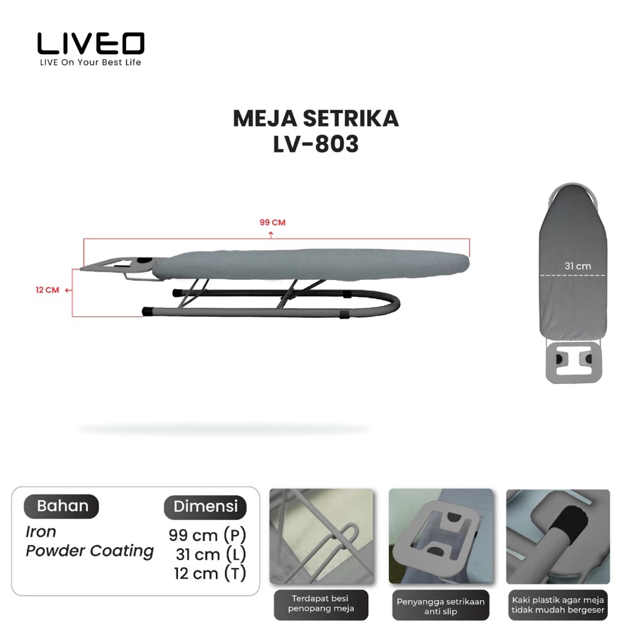 Prima Unggul Jaya Sentosa  LIVEO Meja Setrika Lipat  LV-803 