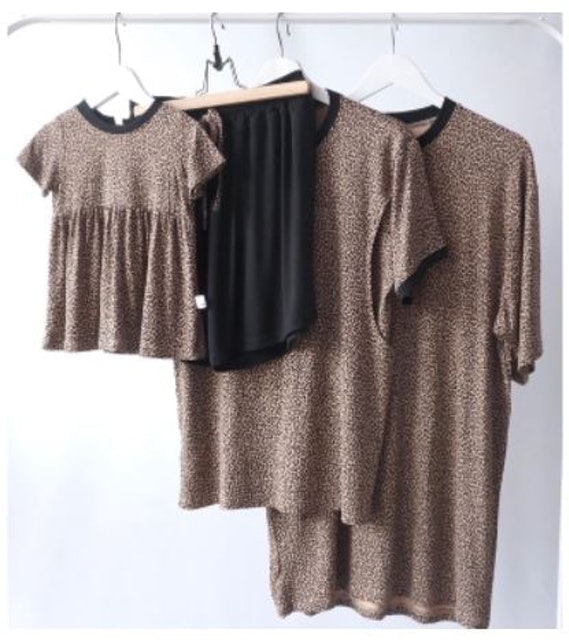 Brown Leopard Piyama Nursing Wear Set