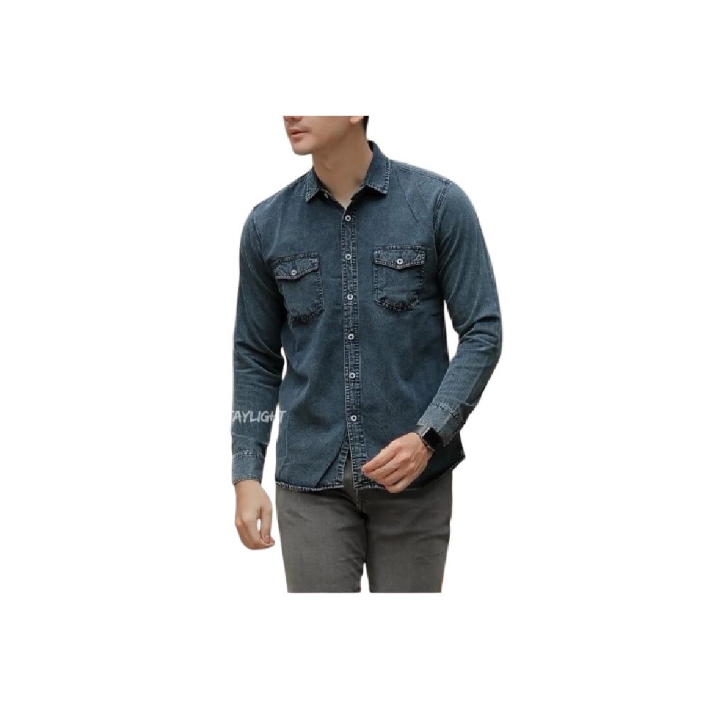 Staylight Kemeja Jeans Lengan Panjang Pria Snow