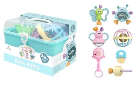 Gaudi Baby Rattle Teether 7 pcs Box