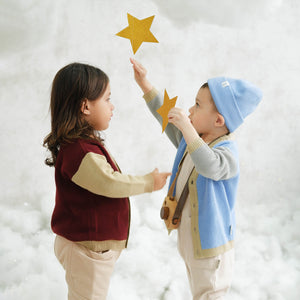 Nice Kids Winter Three Tone Knit Cardigan Baby Unisex