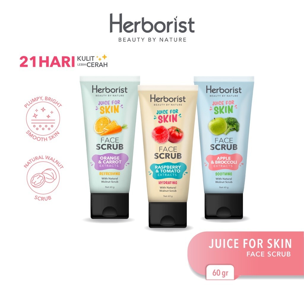 Victoria Care Indonesia Herborist Juice For Skin Face Scrub Apple & Broccoli Extract