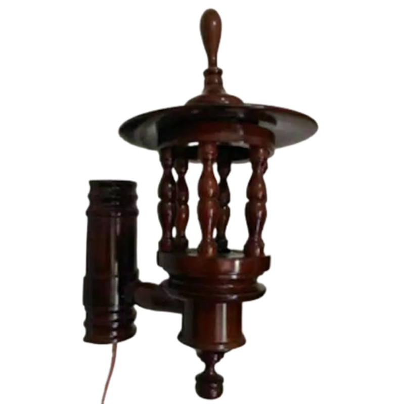 Lampu Tempel Dinding Kayu Jati Asli