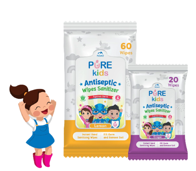 Pure Kids Antiseptic Wipes Sanitizer