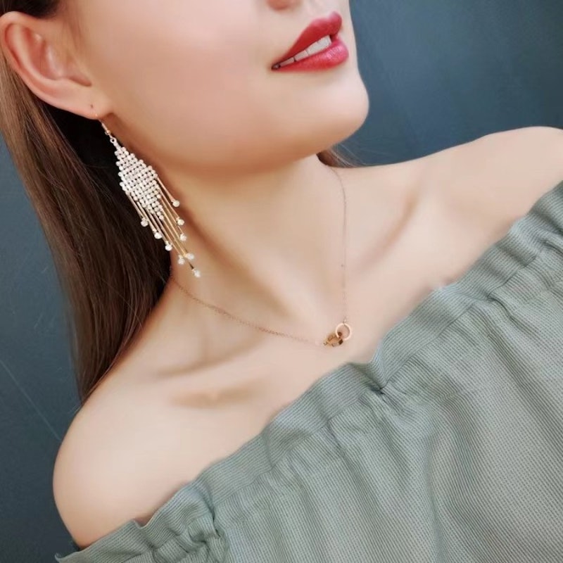 Anting Hijab Pengantin Jurai Full Mata Diamond 4
