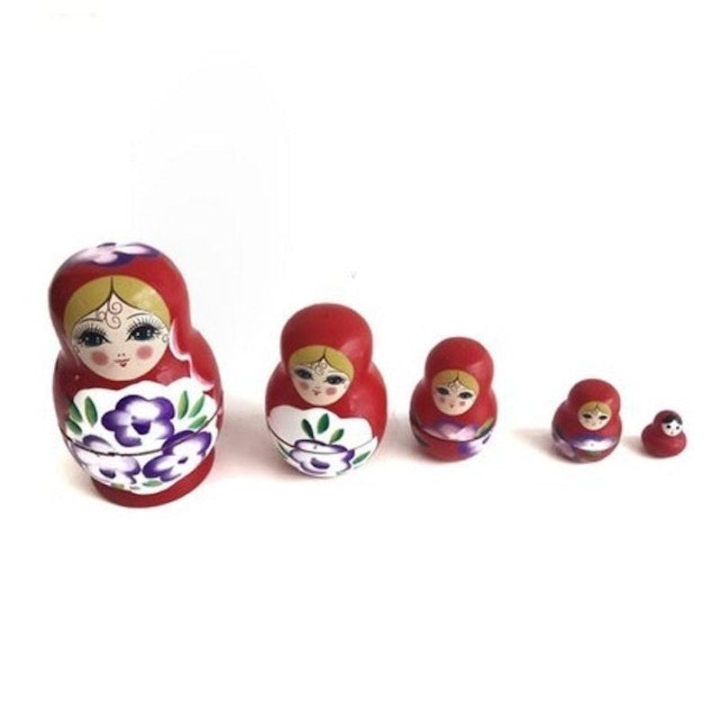 Boneka Kayu Babushka Matryoshka Chibi Cuby Isi 5 3